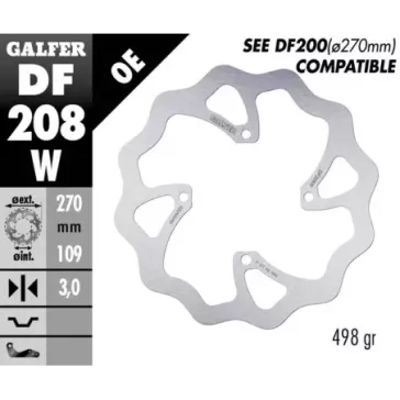 disque frein avant GALFER WAVE FIXED 250 KXF 450 KXF 15-21