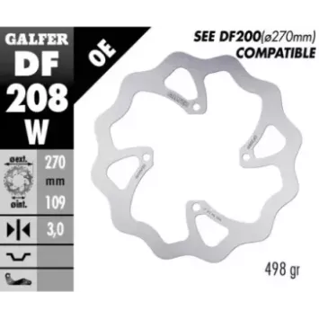 disque frein avant GALFER WAVE FIXED 250 KXF 450 KXF 15-21