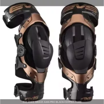 EVS KNEE BRACE AXIS-PRO BLACK-COPPER PAIRE