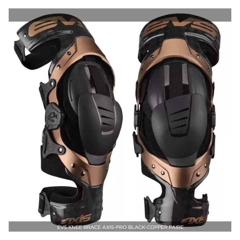 EVS KNEE BRACE AXIS-PRO BLACK-COPPER PAIRE
