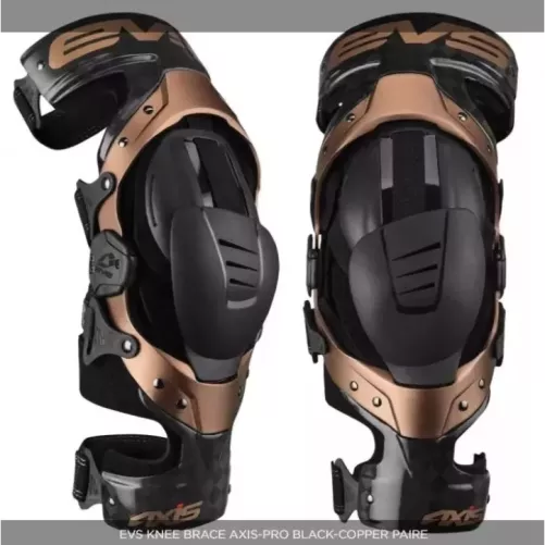EVS KNEE BRACE AXIS-PRO BLACK-COPPER PAIRE