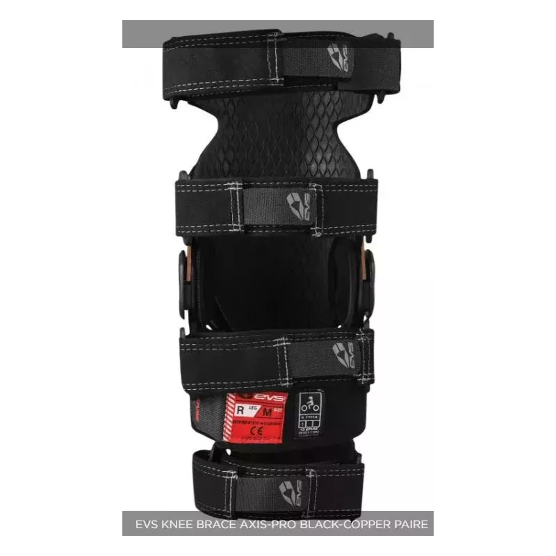 EVS KNEE BRACE AXIS-PRO BLACK-COPPER PAIRE EVS KNEE BRACE AXIS-PRO BLACK-COPPER PAIRE