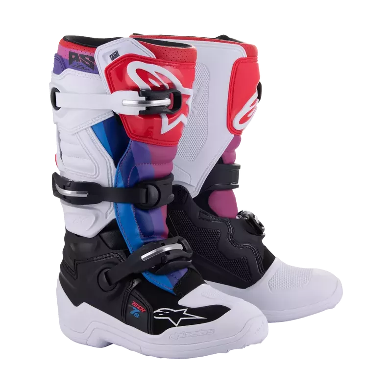 Bottes enfants ALPINESTARS Tech 7S White Red Rainbow