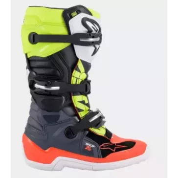 Bottes enfants ALPINESTARS TECH 7S Rouge Jaune Fluo
