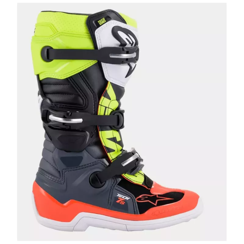 Bottes enfants ALPINESTARS TECH 7S Rouge Jaune Fluo