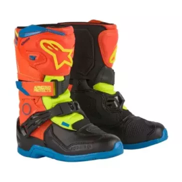 Bottes enfant ALPINESTARS TECH 3S orange bleu jaune