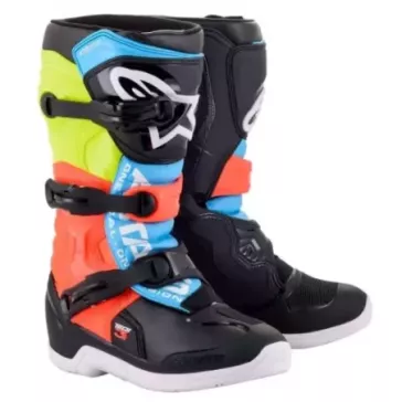Bottes enfants ALPINESTARS TECH 3S noir jaune rouge fluo