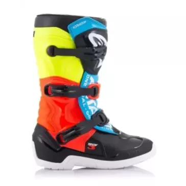 Bottes enfants ALPINESTARS TECH 3S noir jaune rouge fluo