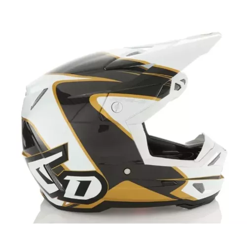 Casque Enfant 6D ATR-3 WAVE CYAN Blanc OR Brillant