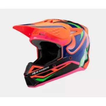 Casque enfant ALPINESTARS SM3 Deegan Orange Fluo Violet Rose Fluo