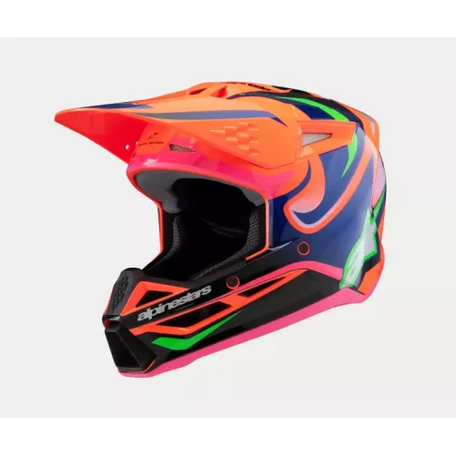 Casque enfant ALPINESTARS SM3 Deegan Orange Fluo Violet Rose Fluo
