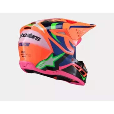Casque enfant ALPINESTARS SM3 Deegan Orange Fluo Violet Rose Fluo