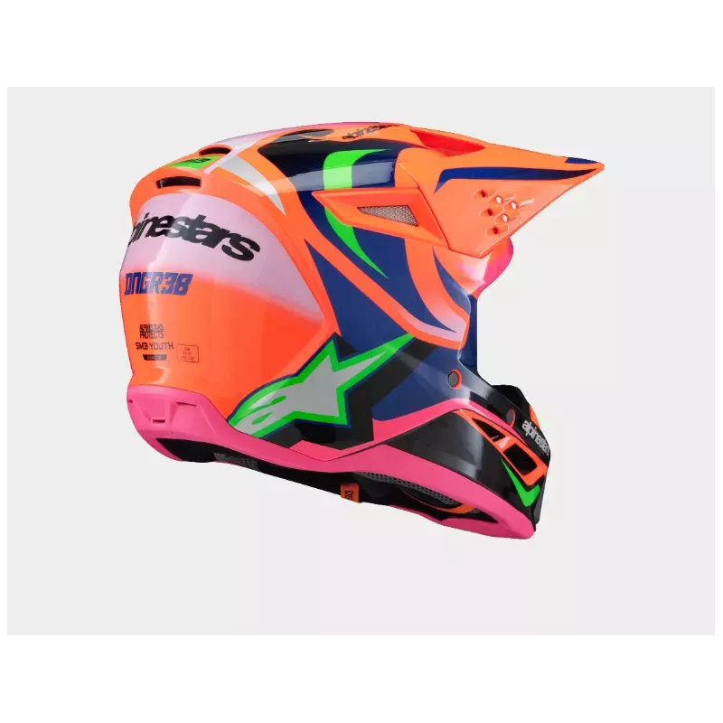 Casque enfant ALPINESTARS SM3 Deegan Orange Fluo Violet Rose Fluo