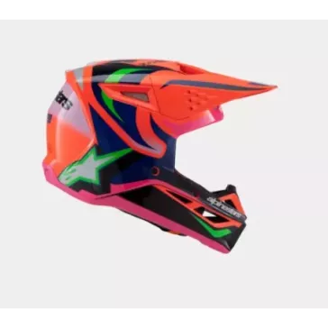 Casque enfant ALPINESTARS SM3 Deegan Orange Fluo Violet Rose Fluo