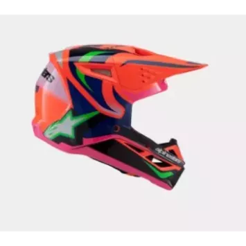 Casque enfant ALPINESTARS SM3 Deegan Orange Fluo Violet Rose Fluo