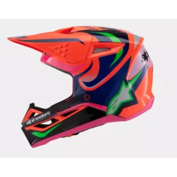 Casque enfant ALPINESTARS SM3 Deegan Orange Fluo Violet Rose Fluo