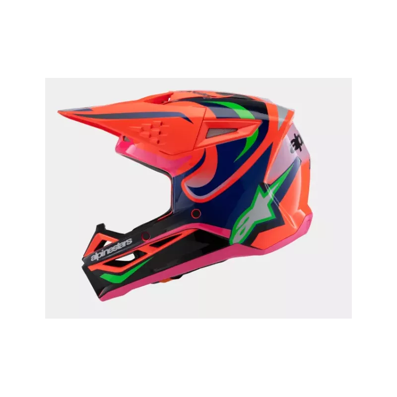 Casque enfant ALPINESTARS SM3 Deegan Orange Fluo Violet Rose Fluo