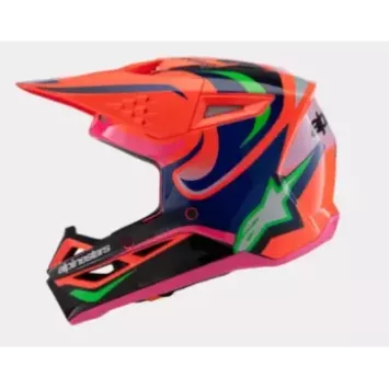 Casque enfant ALPINESTARS SM3 Deegan Orange Fluo Violet Rose Fluo
