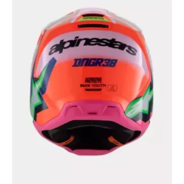 Casque enfant ALPINESTARS SM3 Deegan Orange Fluo Violet Rose Fluo