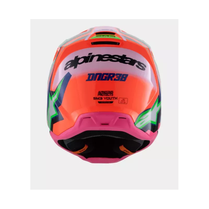 Casque enfant ALPINESTARS SM3 Deegan Orange Fluo Violet Rose Fluo