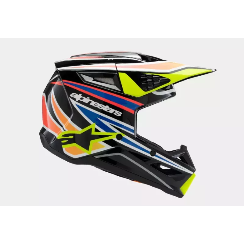 Casque enfant ALPINESTARS S-M3 Wurx Noir Jaune Fluo Bleu Rouge Brillant Casque enfant ALPINESTARS S-M3 Wurx Noir Jaune Fluo Bleu Rouge Brillant