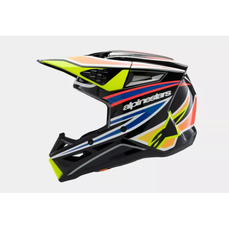 Casque enfant ALPINESTARS S-M3 Wurx Noir Jaune Fluo Bleu Rouge Brillant Casque enfant ALPINESTARS S-M3 Wurx Noir Jaune Fluo Bleu Rouge Brillant
