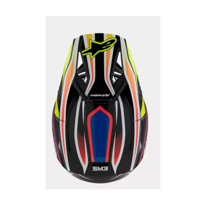 Casque enfant ALPINESTARS S-M3 Wurx Noir Jaune Fluo Bleu Rouge Brillant Casque enfant ALPINESTARS S-M3 Wurx Noir Jaune Fluo Bleu Rouge Brillant