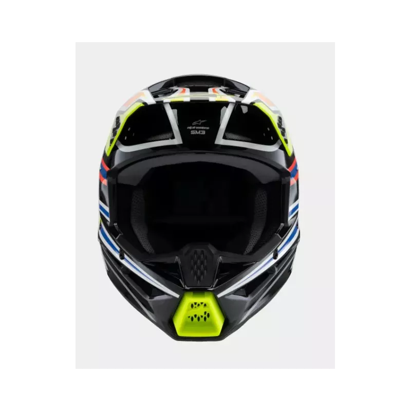 Casque enfant ALPINESTARS S-M3 Wurx Noir Jaune Fluo Bleu Rouge Brillant Casque enfant ALPINESTARS S-M3 Wurx Noir Jaune Fluo Bleu Rouge Brillant