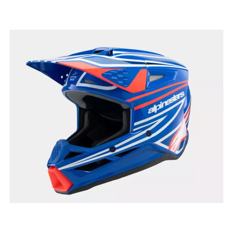 Casque enfant ALPINESTARS S-M3 Wurx Bleu Rouge Blanc Noir Brillant