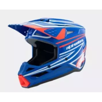 Casque enfant ALPINESTARS S-M3 Wurx Bleu Rouge Blanc Noir Brillant