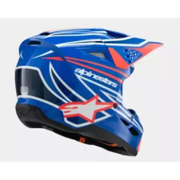 Casque enfant ALPINESTARS S-M3 Wurx Bleu Rouge Blanc Noir Brillant
