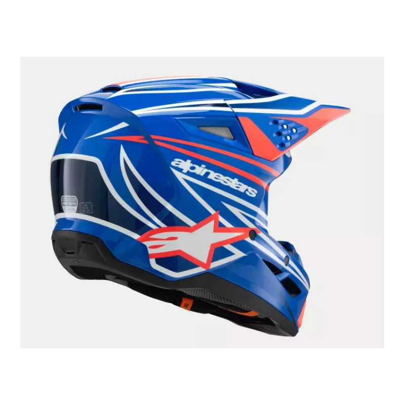 Casque enfant ALPINESTARS S-M3 Wurx Bleu Rouge Blanc Noir Brillant