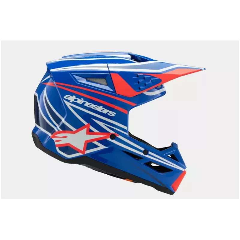 Casque enfant ALPINESTARS S-M3 Wurx Bleu Rouge Blanc Noir Brillant Casque enfant ALPINESTARS S-M3 Wurx Bleu Rouge Blanc Noir Brillant