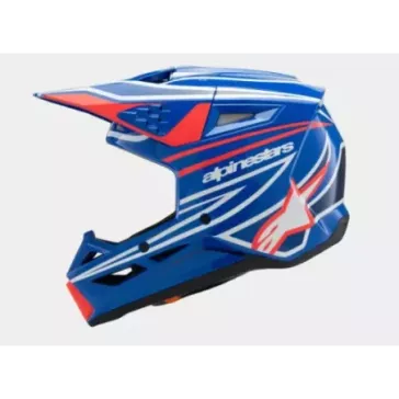 Casque enfant ALPINESTARS S-M3 Wurx Bleu Rouge Blanc Noir Brillant