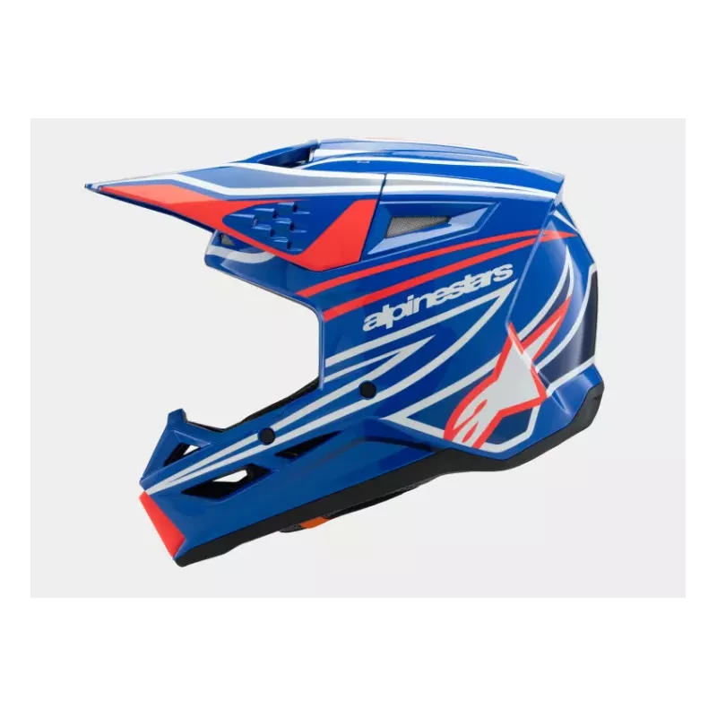 Casque enfant ALPINESTARS S-M3 Wurx Bleu Rouge Blanc Noir Brillant Casque enfant ALPINESTARS S-M3 Wurx Bleu Rouge Blanc Noir Brillant