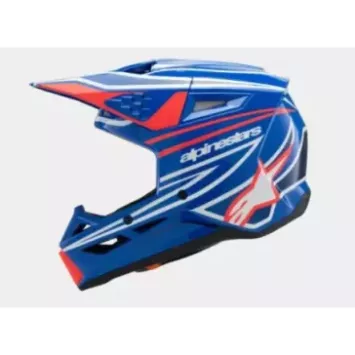 Casque enfant ALPINESTARS S-M3 Wurx Bleu Rouge Blanc Noir Brillant