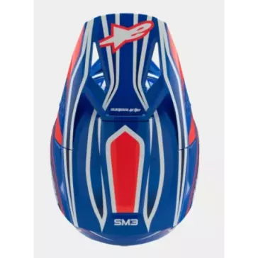 Casque enfant ALPINESTARS S-M3 Wurx Bleu Rouge Blanc Noir Brillant