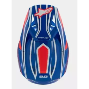 Casque enfant ALPINESTARS S-M3 Wurx Bleu Rouge Blanc Noir Brillant