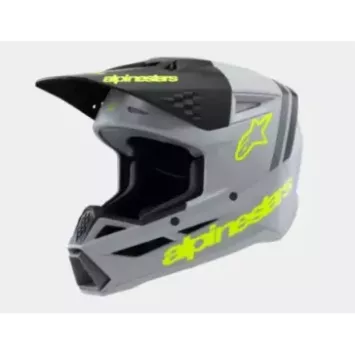 Casque enfant ALPINESTARS S-M3 Raduim Gris Noir Jaune Fluo Matt