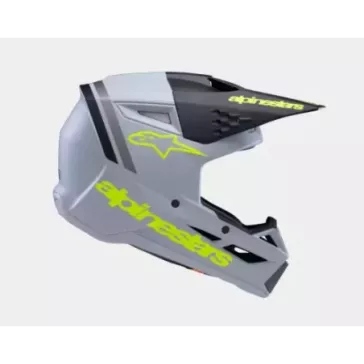 Casque enfant ALPINESTARS S-M3 Raduim Gris Noir Jaune Fluo Matt