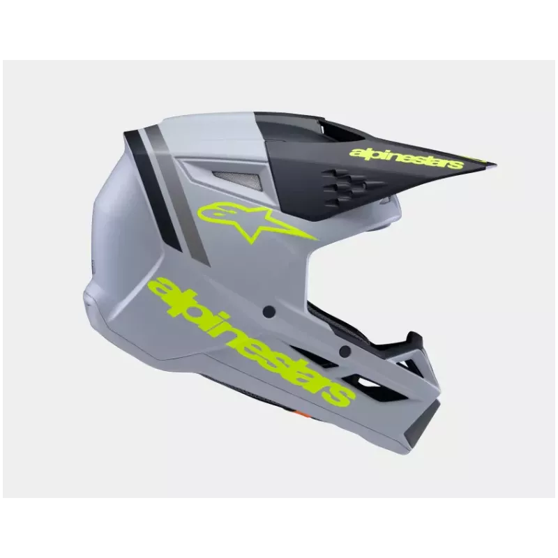 Casque enfant ALPINESTARS S-M3 Raduim Gris Noir Jaune Fluo Matt