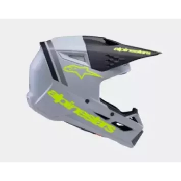 Casque enfant ALPINESTARS S-M3 Raduim Gris Noir Jaune Fluo Matt