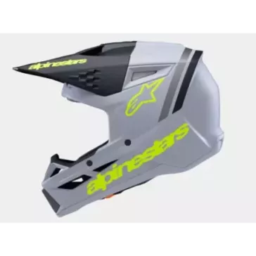Casque enfant ALPINESTARS S-M3 Raduim Gris Noir Jaune Fluo Matt
