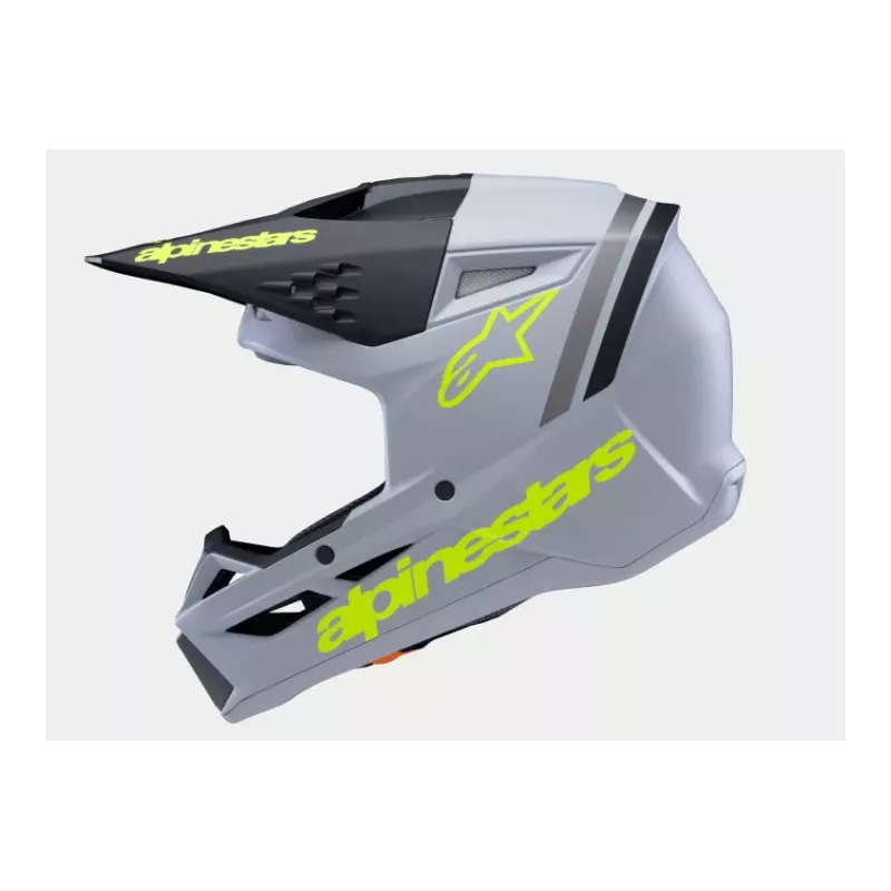 Casque enfant ALPINESTARS S-M3 Raduim Gris Noir Jaune Fluo Matt