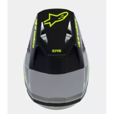 Casque enfant ALPINESTARS S-M3 Raduim Gris Noir Jaune Fluo Matt