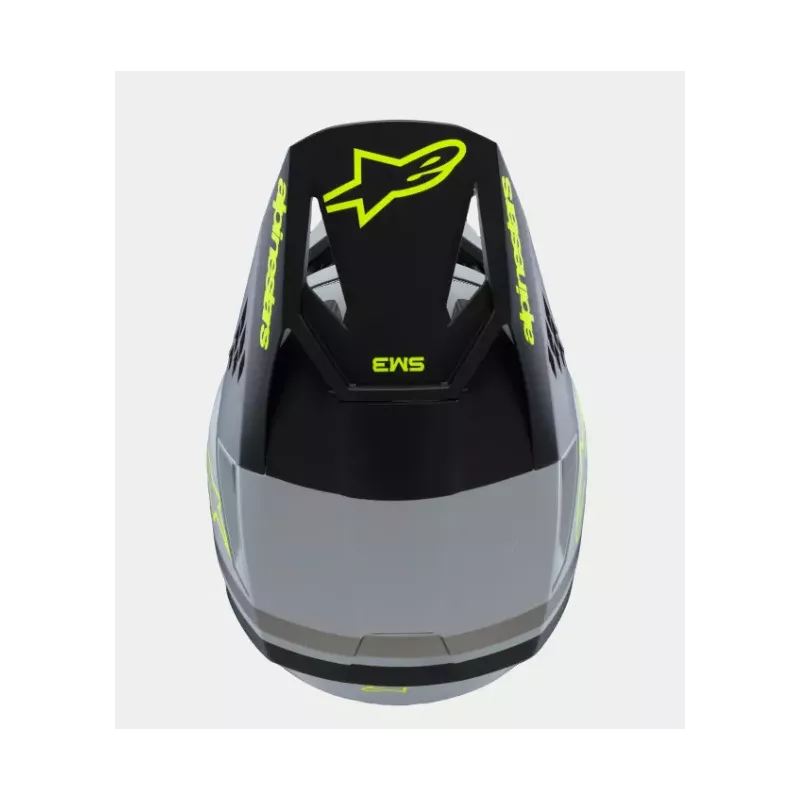 Casque enfant ALPINESTARS S-M3 Raduim Gris Noir Jaune Fluo Matt