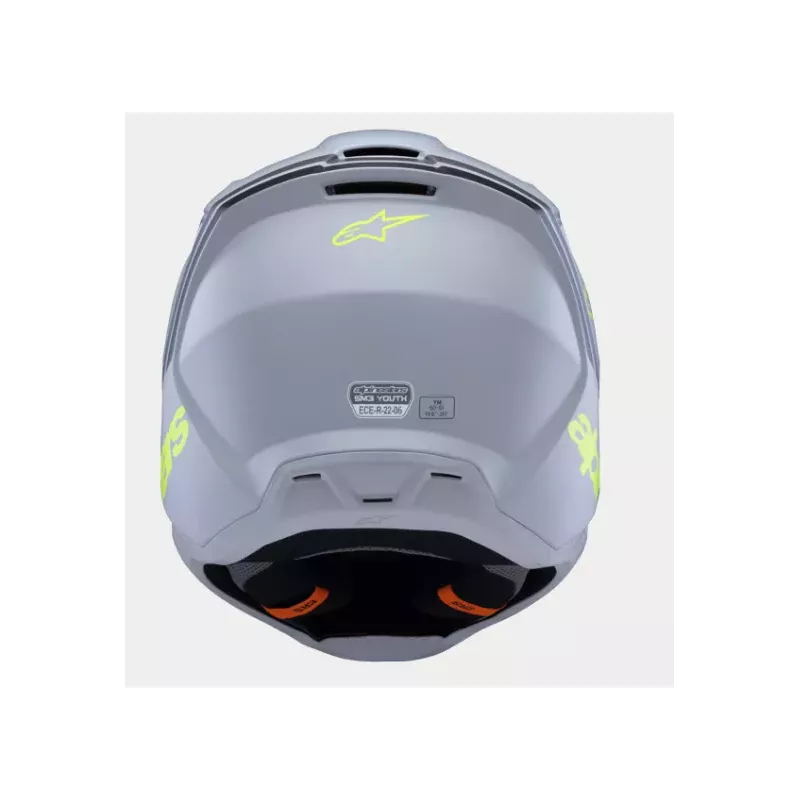 Casque enfant ALPINESTARS S-M3 Raduim Gris Noir Jaune Fluo Matt