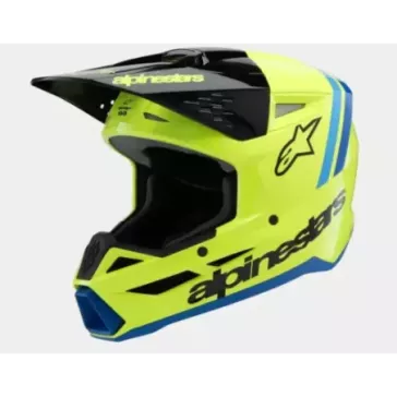 Casque enfant ALPINESTARS S-M3 Raduim Jaune Fluo Noir Bleu Brillant