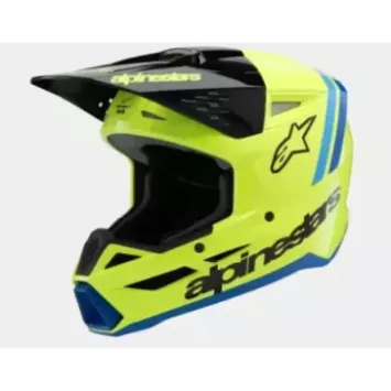 Casque enfant ALPINESTARS S-M3 Raduim Jaune Fluo Noir Bleu Brillant