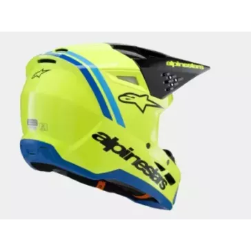 Casque enfant ALPINESTARS S-M3 Raduim Jaune Fluo Noir Bleu Brillant